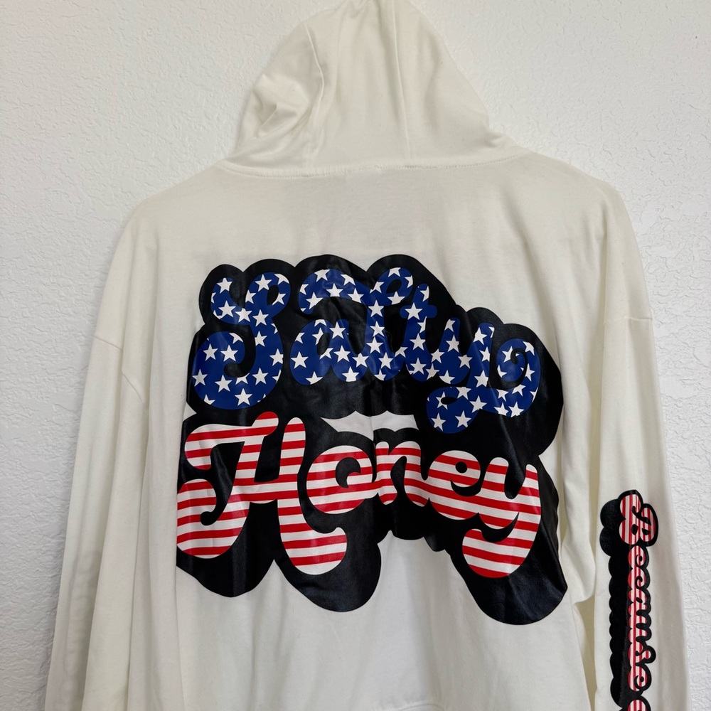 White Salty Honey Patriotic Zip-Up Hoodie - Picture 10 of 10